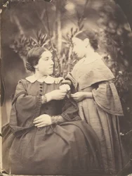 女性と子供の肖像」1855年