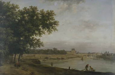 1783年、コート・ラ・レーヌから見たチュイルリーとポン・ロワイヤル（油彩・カンヴァス）