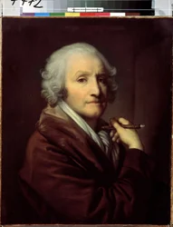 ""Self-portrait"" (Self-portrait) Jean Baptiste Greuze (1725-1805) 作 1780年頃 Dim. 55.5x46 cm サンクトペテルブルク エルミタージュ美術館
