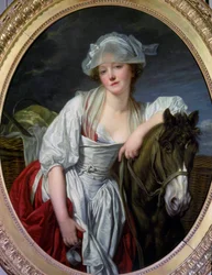 La la laitiere ジャン＝バティスト（Jean Baptiste）・グリューゼ（1725-1805）の絵画 1780年 日。106x86 cm パリ、ルーヴル美術館（Musee du Louvre