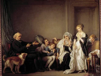 治療者と若き未亡人 ジャン・バティスト・グルーズ（1725-1805）の絵画 18世紀