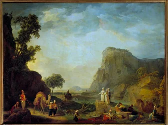 Jean Baptiste Hilaire (1753-1822年頃) による東洋の風景画 19世紀 0,65x0,85メートル