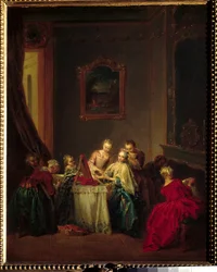 La toilette ジャン・バティスト・ペイター（1695-1736）の絵画 18世紀 日0.47x0.37 m パリ、ルーヴル美術館
