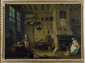 ブルジョワズ・キュイジーヌ - J.B.ラレマン（1716-1803）の絵画、17世紀後半、ディジョン美術館蔵。