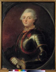 エスタン伯爵シャルル・アンリ・テオダット提督（1729-1794）の肖像 ジャン・バティスト・ザ・ブラン（1748-1813）の絵画 1769年。薄さ0.83 x 0.66 m Versailles, Musee du Chateau