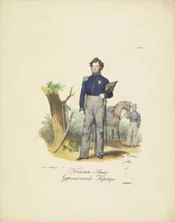 退役船長、1820年～1825年 Nederlandsche Armée, Pensioner Kapiteyn (オブジェクトのタイトル) オランダ王国の軍服。 ウィレム・ヴァン・バイランド閣下に捧げる (オブジェクトのシリーズタイトル)