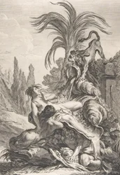 The Frightened Naiad ライオンを見て恐怖におののく狼狽えたナイアード（1740年頃）。