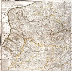 アルトワ(フランス)とフランダース(ベルギー、オランダ)の地図(エングレーヴィング)
