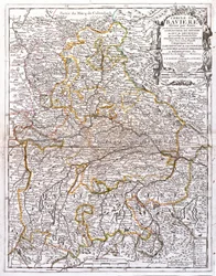 バイエルン(ドイツ)の地図(エングレービング)