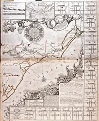 水道橋のあるミディ運河の地図（エングレーヴィング