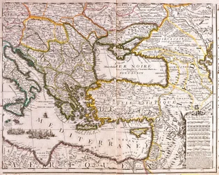 東地中海・黒海諸国、トルコ、小アジアの諸州の地図（エッチング