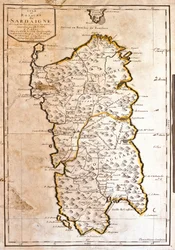 サルデーニャ王国（イタリア）の地図（エングレービング
