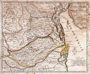 パドヴァとポレジーネ（イタリア）の地域地図（エングレーヴィング