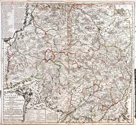 リモージュ教区（フランス）の地図（エングレーヴィング