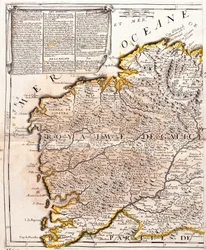 ガリシア王国（スペイン）の地図（エングレービング
