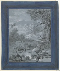 オオカミとハンター / Le Loup et le Chasseur ジャン・ド・ラ・フォンテーヌによる寓話の挿絵（連載タイトル）
