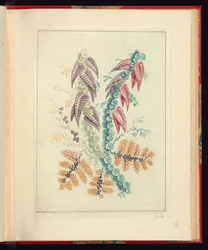 下絵師用新生花帖 No.1 三角紫紅葉の装飾文様
