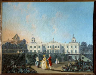 リスボンのベンフィカの庭園の眺め。ジャン・ピルマン（1728-1808）による絵画