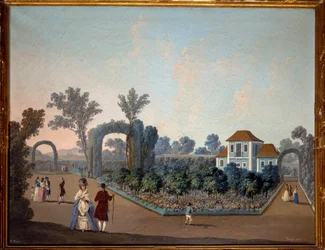 1785年のリスボンのベンフィカの庭園の眺め ジャン・ピルマン（1728-1808）による水彩画 1785年 パリ、装飾美術