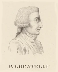 ヴァイオリン奏者で作曲家のピエトロ・アントニオ・ロカテッリの肖像（1695～1764年）。