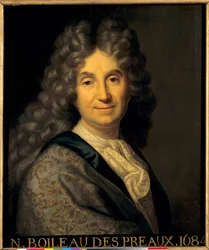 ニコラ・ボワロー・デプレオ(Boileau-Despreaux)(1636-1711)の肖像 - ジャン・バティスト・サンテール(1651-1717)の絵画