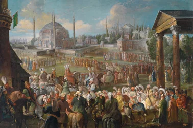イスタンブールでのスルタンの行列、1736年頃
