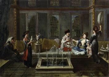 La conversation - The Conversation by Vanmour (Van Mour), Jean-Baptiste
