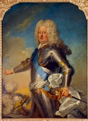 スタニスラス・レスチンスキ（1677-1766）の肖像 ポーランド王、ロレーヌ公、バールの肖像 ジャン・バティスト・ファン・ロー（1684-1745）の絵画 18世紀 日1,33x1,13 m
