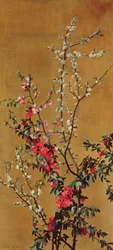 日本の桜とサンザシの枝（ペアについては215286を参照）