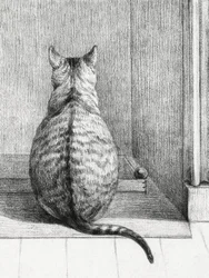 『座る猫、後ろ姿』（1812年）
