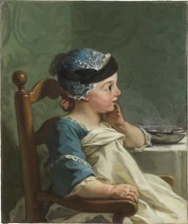 Restout, Jean-Bernard (1732-1797)作「Garcon dans une chaise haute - Boy in a Child