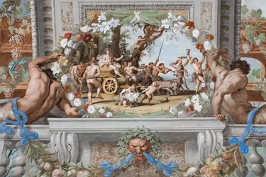 パンサーに引かれ、シレーニとバッカンテスを従えたバッカスの凱旋馬車