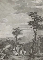 The Children Dance、シリーズ「Paul et Virginie」の壁紙パネル、Dufour＆Cie、c.1823