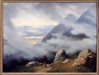 スコットランドの風景画 ジャン・ブルーノ・ガッシーズ（1786-1832）の作品 1826 Sun.0,6x0,79 m Autun, Musee Rolin - スコットランドの風景。ジャン・ブルーノ・ガッシーズ（1786-1832）の絵画