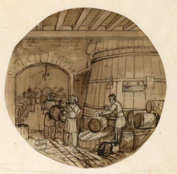 Sevres Industrial Arts Serviceの醸造所インテリア、磁器プレートのデザイン