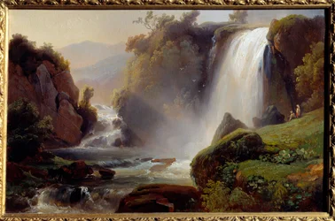 チボリの滝 ジャン・シャルル・レモン（1795-1875）の絵画 1840年日 0,34x0,22 m ルーアン、ボザール美術館（Museume des Beaux Arts