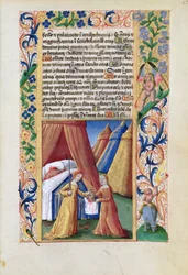 Ms Lat.Q.v.I.126 f.47 ホロフェルネスの首を持つユディト（「ルイ・ドルレアンの時祷書」より