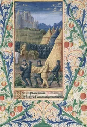 Ms Lat.Q.v.I.126 f.64 アブサロムの死（「ルイ・ドルレアンの時祷書」より