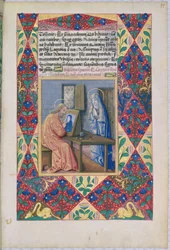 ラットさんQvI126 f.99聖ルカ、ルイドルレアンの時間の書、1469年から聖母マリアを描いた