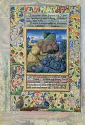 Ms.Q.v.I.126 fol.31v イスラエルの兵士を殺すゴリアテ（「ルイ・ドルレアンの時間」より