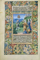 Ms.Q.v.I.126 fol.34v ゴリアテの首を持つダヴィデ（「ルイ・ドルレアンの時祷書」より