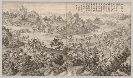 クロンクイの戦い：反逆の叫びの戦いの場面から、c。 1765-1774。