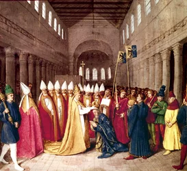 12月25日、ローマで教皇レオ3世によって800世の皇帝シャルルマーニュの戴冠式。 1455-1460