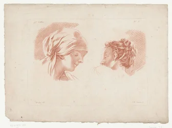 2 つの女性の頭 人体パーツを使った構図（シリーズタイトル） IX Cahier de Principes du Dessin d