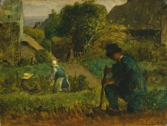 ガーデンシーン、1854年。