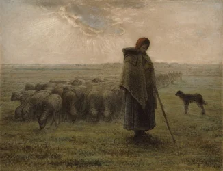 羊飼いと彼女の群れ、1862-63