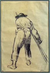 ジャン・フランソワ・ミレー（1814-1875）による「死神の描画準備」 19世紀 パリ、ルーヴル美術館