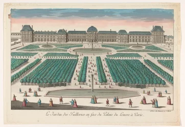 パレ・デュ・ルーヴルに向かって見た、パリのチュイルリー公園の眺め Le Jardin des Tuilleries en face du Palais du Louvre à Paris (オブジェクトのタイトル)
