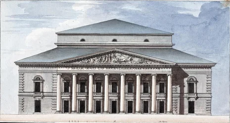 サンクトペテルブルク帝国ボリショイカメニー劇場のファサード、1802