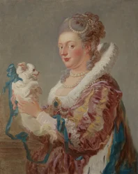 犬を連れた女性、1769年頃（帆布に油彩）